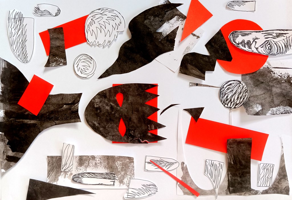 Irina Tall, collage on paper 