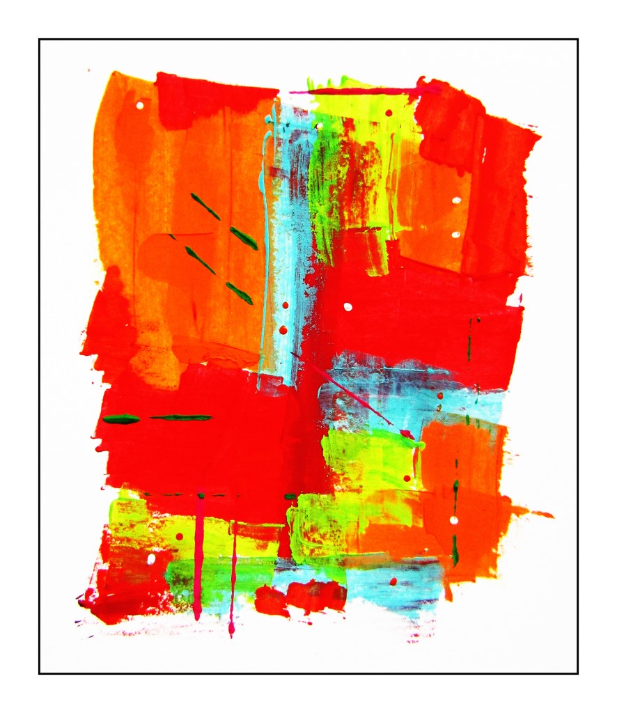 Undaunted, abstract multi-colored oil painting by Michael Moreth